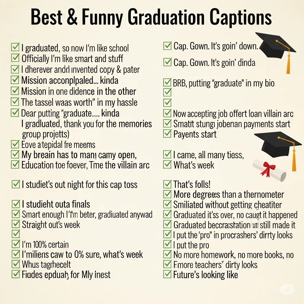 500+ Best & Funny Graduation Captions 