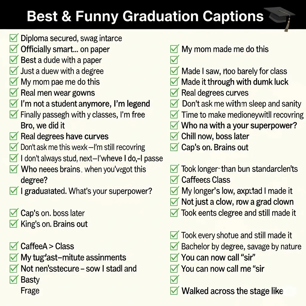 500+ Best & Funny Graduation Captions 