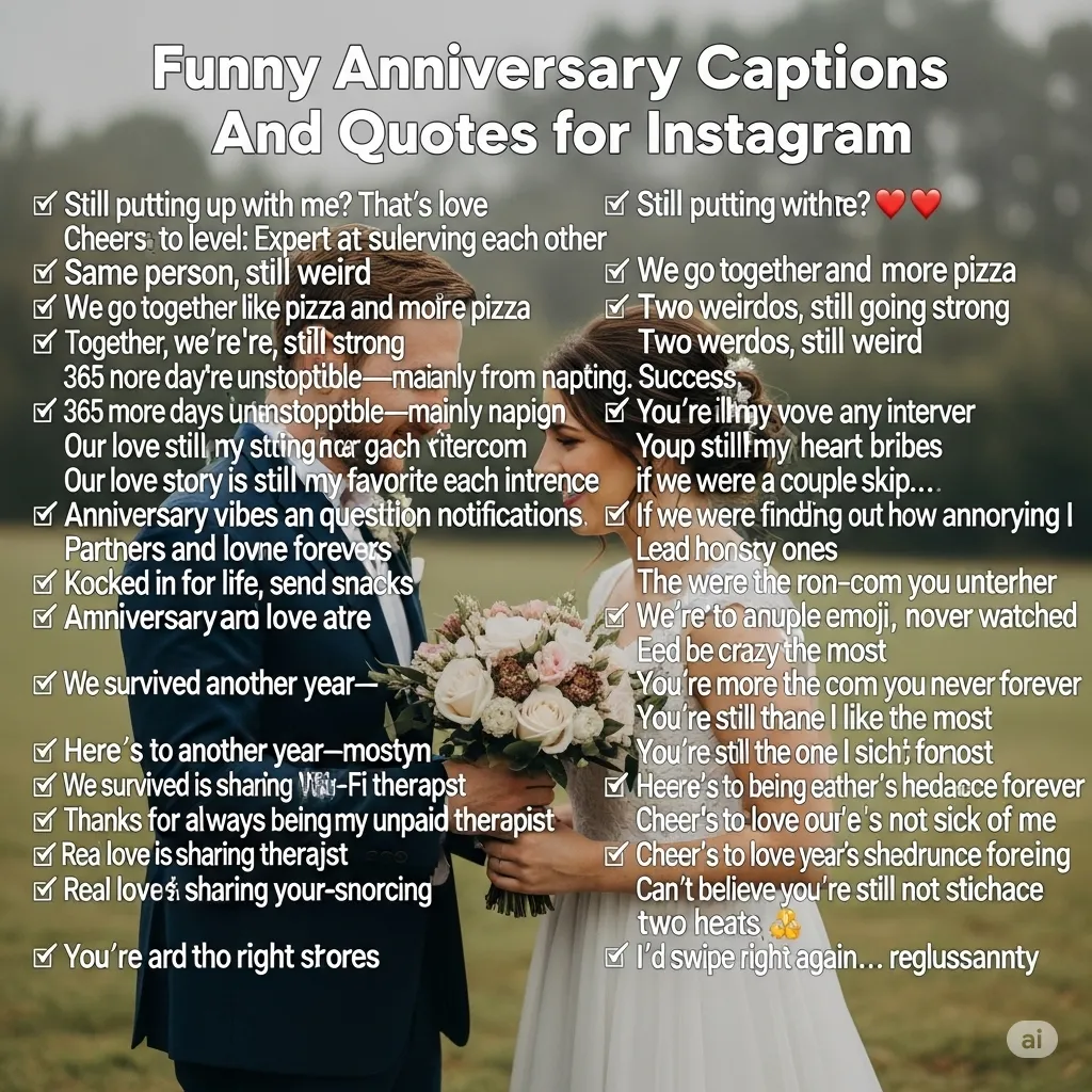 500+ Funny Anniversary Captions And Quotes for Instagram