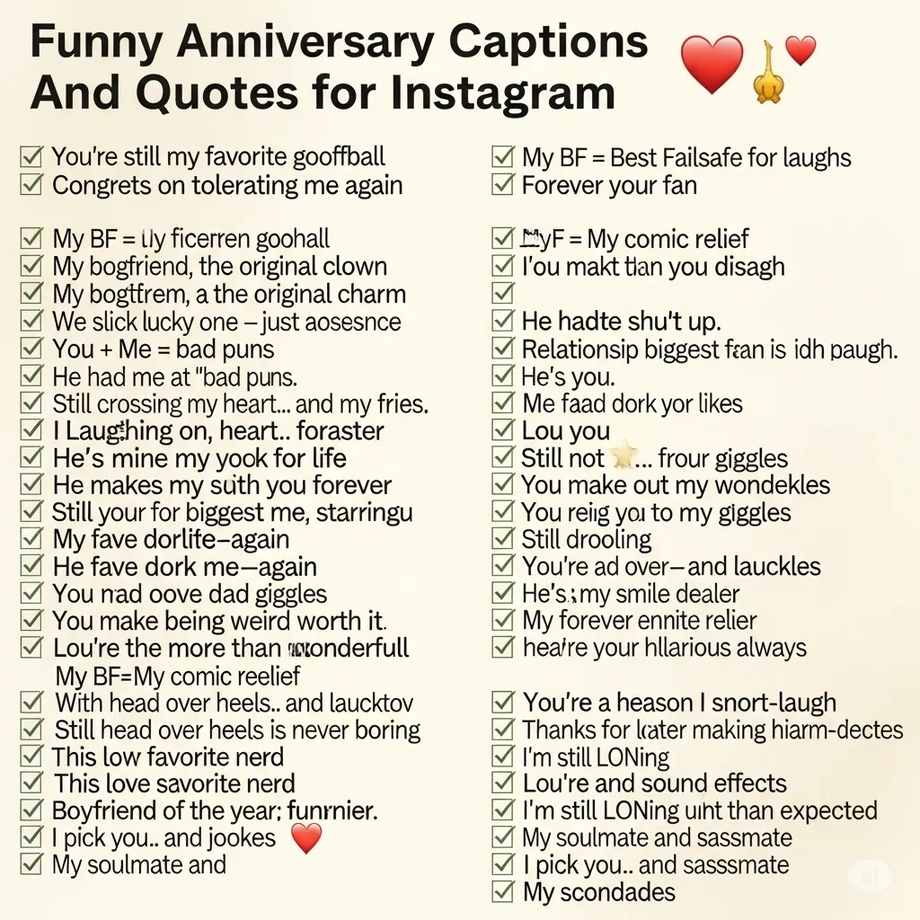 500+ Funny Anniversary Captions And Quotes for Instagram