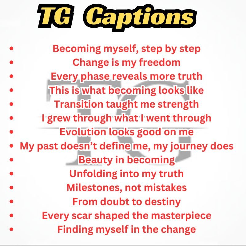 A styled mobile phone screen displaying TG caption drafts in a notes app