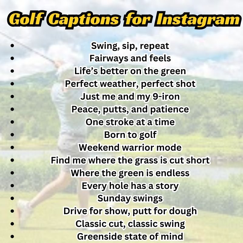Couple on a golf date smiling with romantic caption overlay
