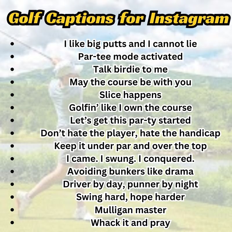 Early morning golf game with peaceful and calm caption styling