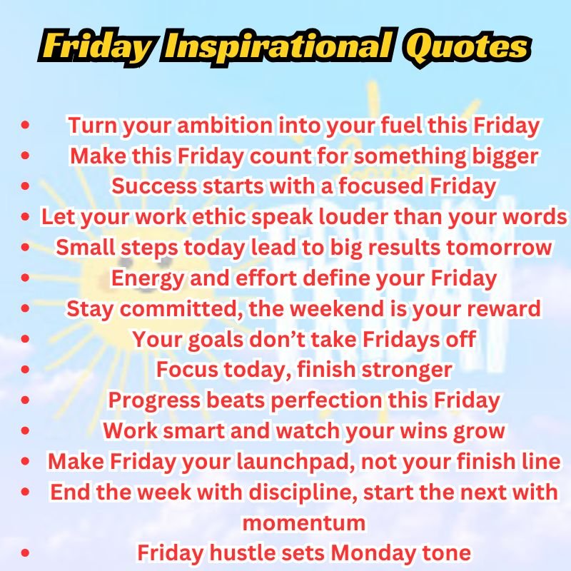 Collection of powerful Friday inspirational quotes to boost motivation