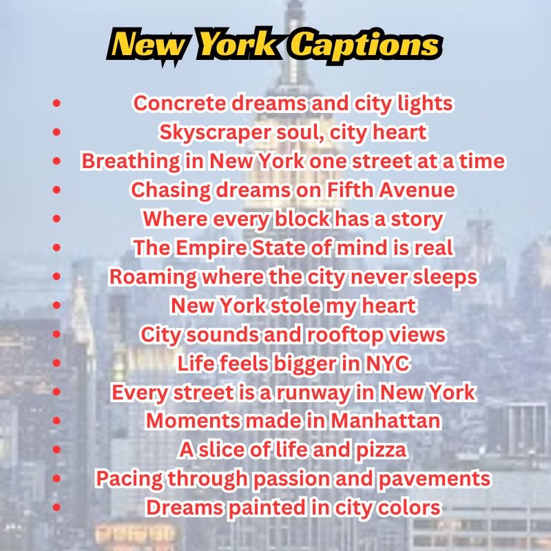 Aerial view of Manhattan skyline at sunset with text overlay reading a New York caption