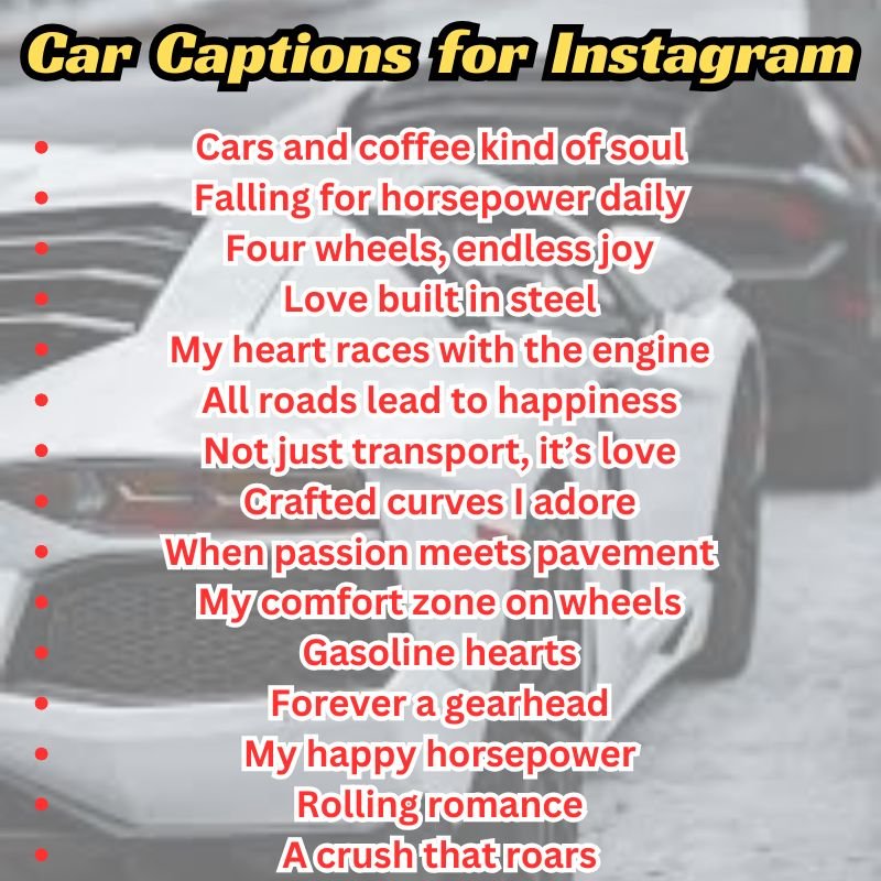 Vibrant Instagram post featuring a muscle car with witty caption ideas.
