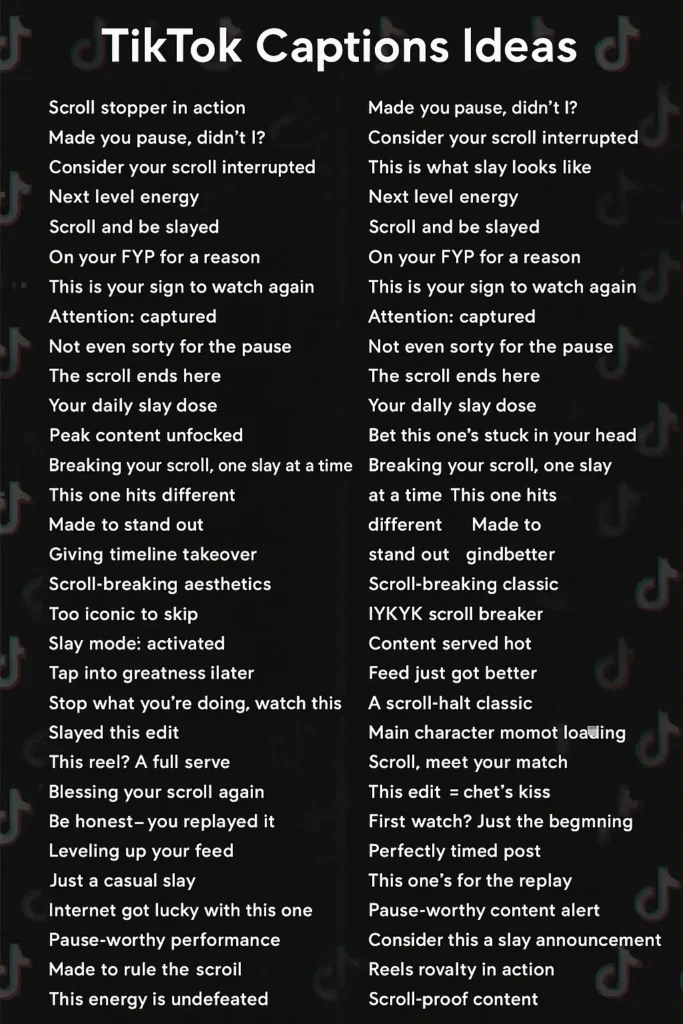 600+ TikTok Captions Ideas That Get Reach