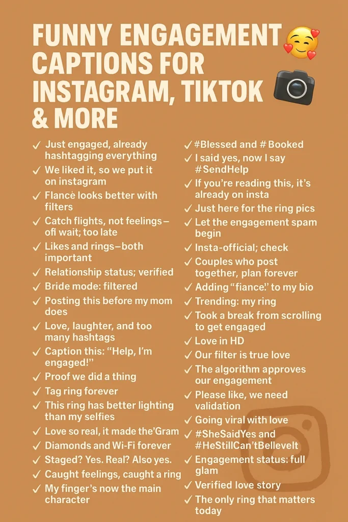 500+ Funny Engagement Captions For Instagram, TikTok & More