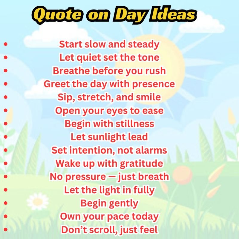 Bright Instagram feed layout with colorful quote on day captions for daily positivity