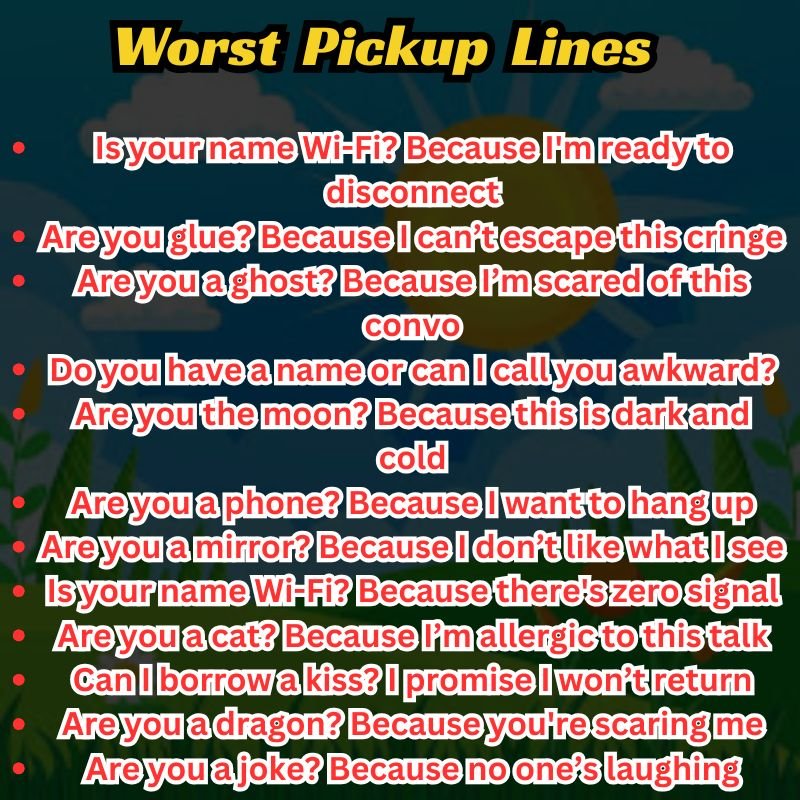 Cringeworthy dating text messages with cheesy pickup lines