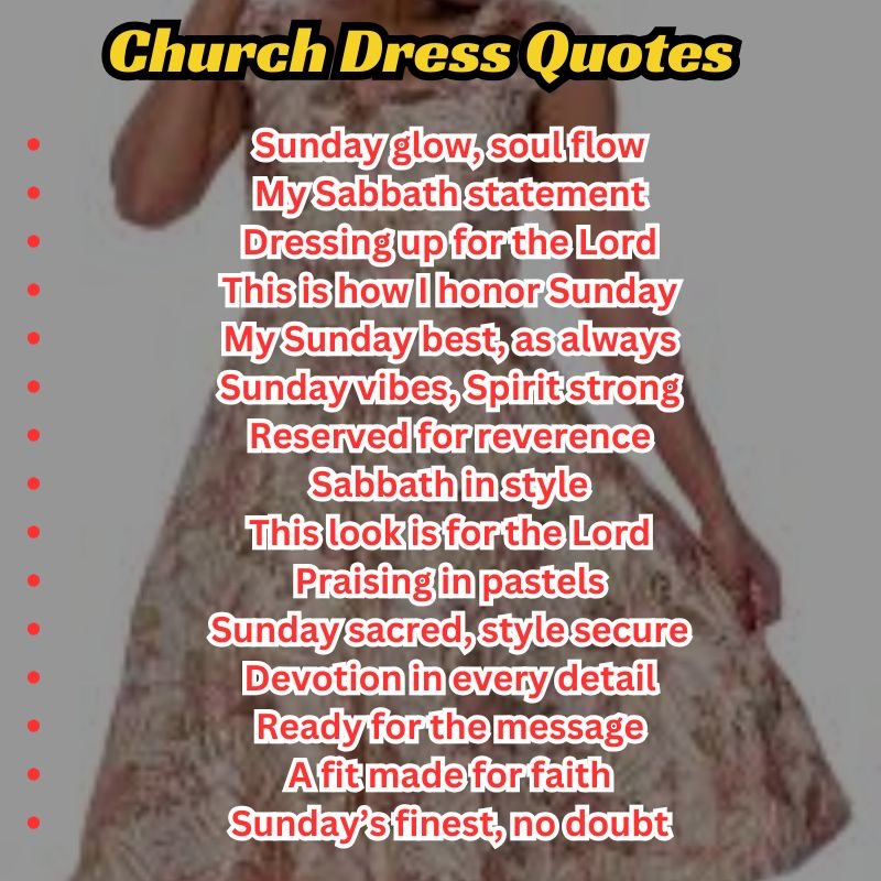 Flat lay of a Bible, pearls, heels, and a church dress with caption card reading “Gracefully Dressed.”