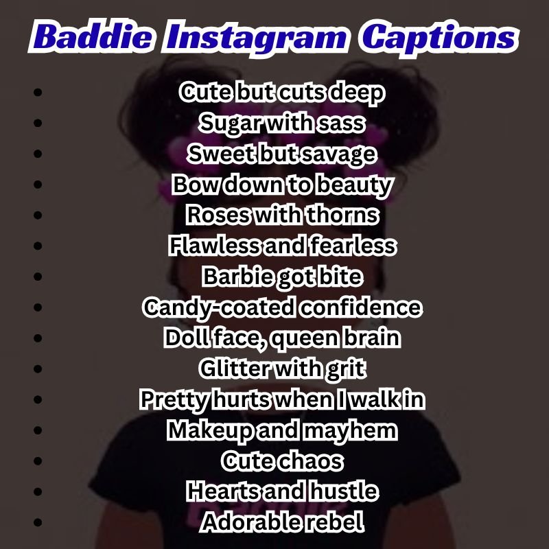 Flat lay of a smartphone, lipstick, sunglasses, and a notepad with handwritten baddie captions ideas