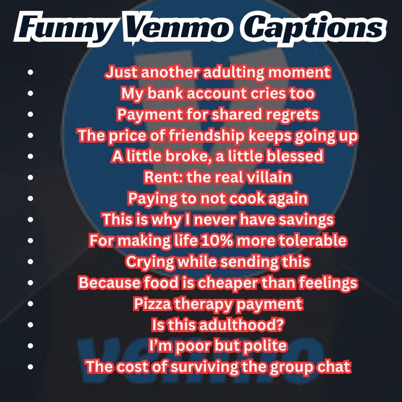 Mobile app interface with witty and sarcastic Venmo transaction notes