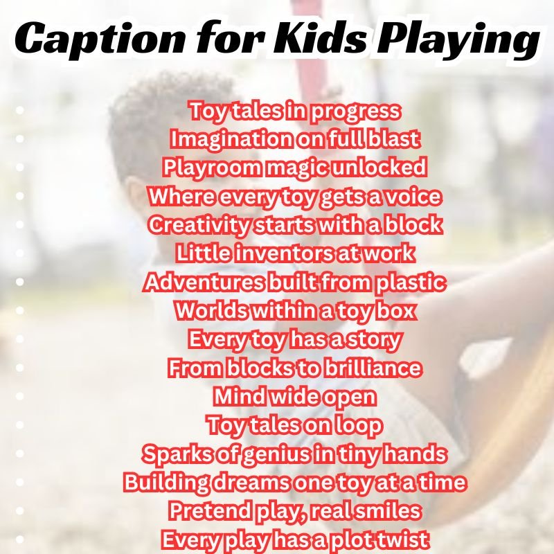 Captions for kids playing tag under the bright sky
