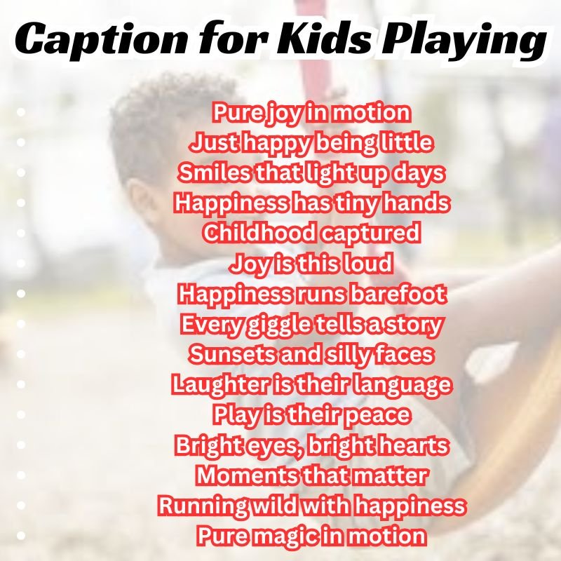 Captions for kids playing with a kite in an open park