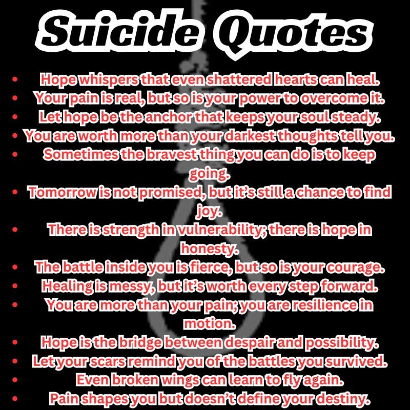 Inspirational suicide quotes offering hope and healing