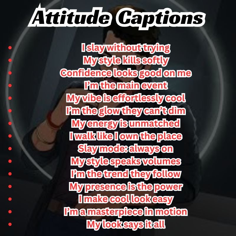 Flat lay of smartphone with Instagram post featuring top attitude captions.