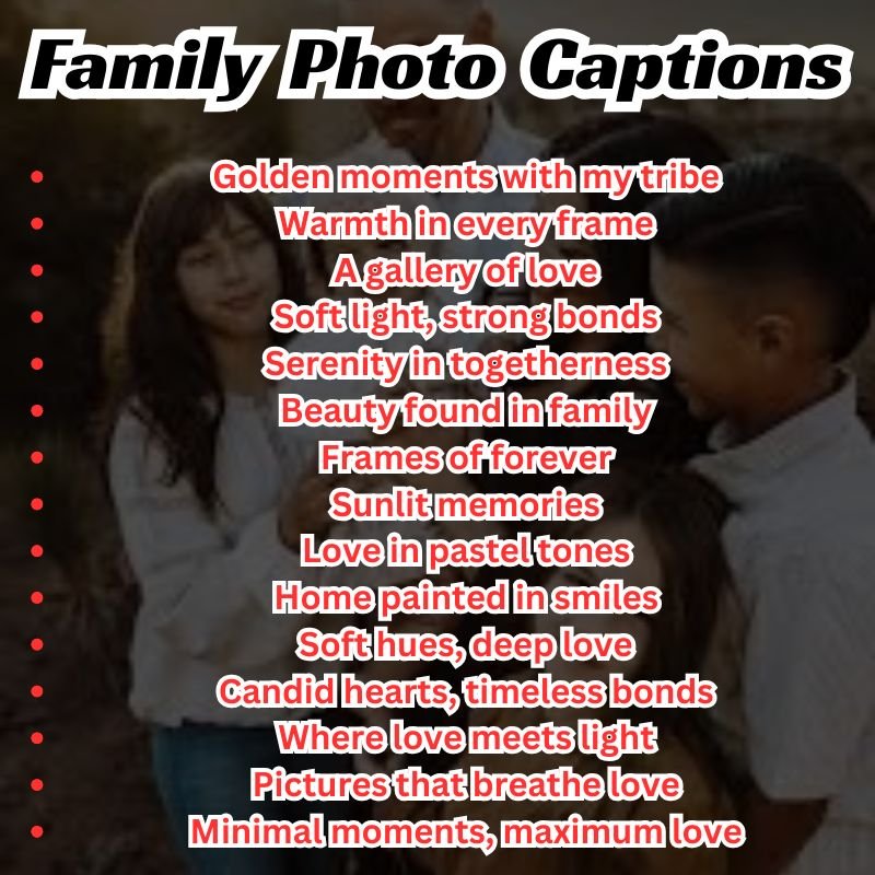 Parents and kids hugging in a candid moment with cute captions