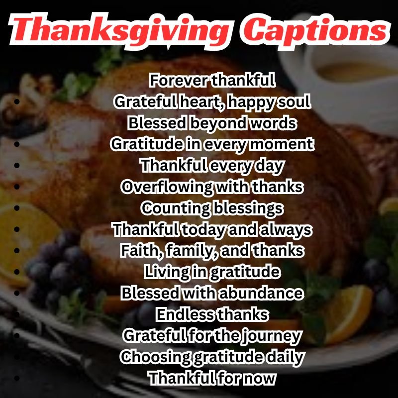 Close-up of a turkey roast with funny Thanksgiving captions on a chalkboard in the background