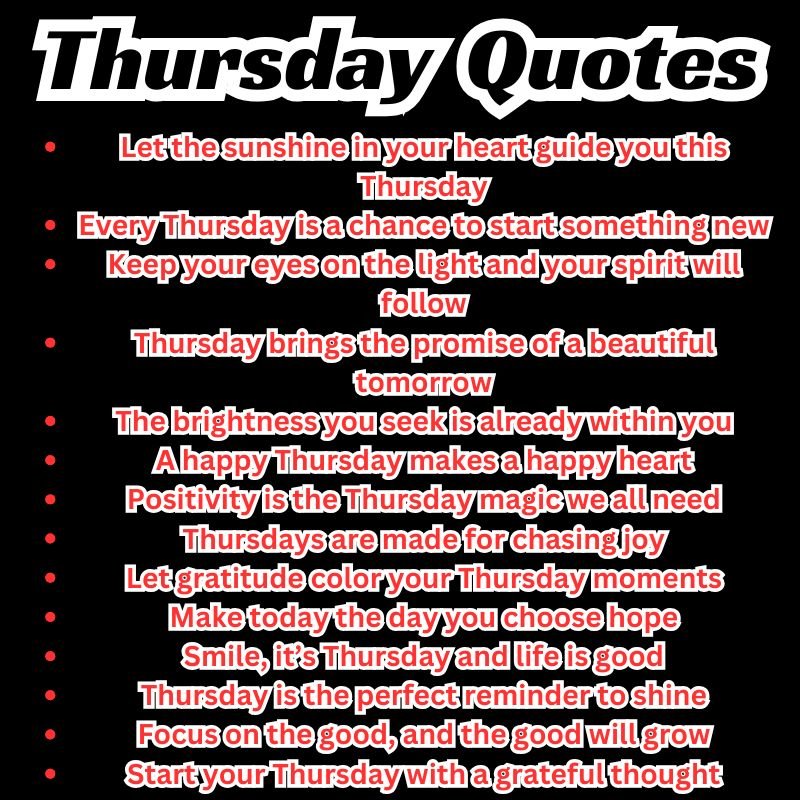 Collection of inspiring Thursday quotes for motivation and positivity